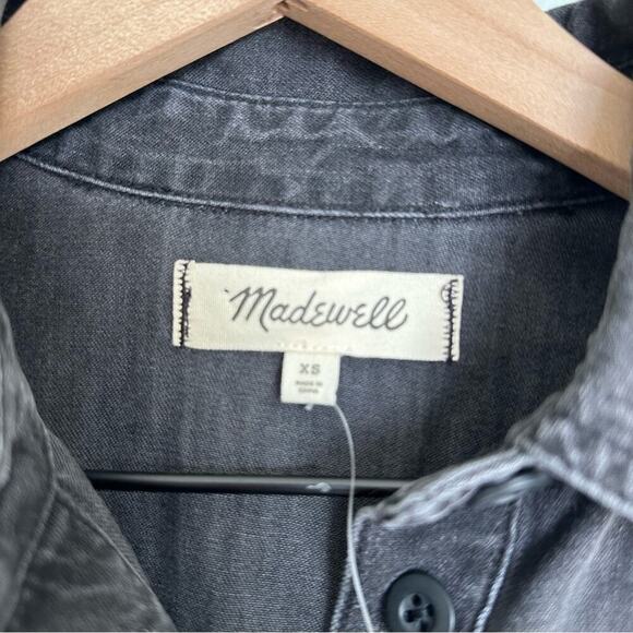 Madewell Denim Babydoll Shirtdress in Washed Black Dress - Picture 7 of 10